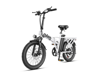 Hunter All-Terrain Folding Electric Bike for Adults, Standard, White 2