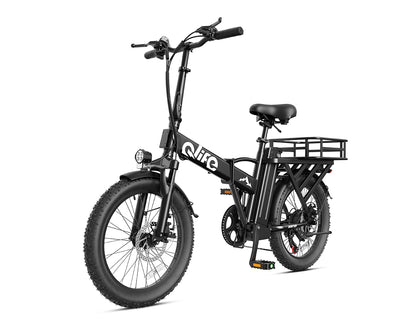 Hunter All-Terrain Folding Electric Bike for Adults, With Rear Bike Basket, Black 2