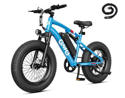 Racer 20x4.0'' Fat Tire 2.0 Electric Bike, With Cable Lock, Ocean Teal