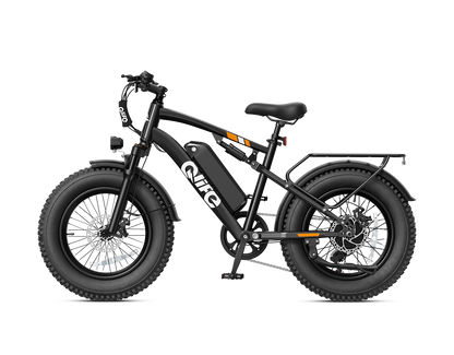 Racer 20x4.0'' Fat Tire 2.0 Electric Bike, With Fenders & Rear Rack, Black