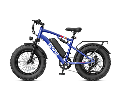 Racer 20x4.0'' Fat Tire 2.0 Electric Bike, With Fenders & Rear Rack, Navy