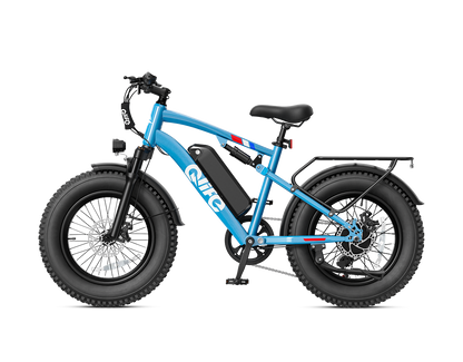 Racer 20x4.0'' Fat Tire 2.0 Electric Bike, With Fenders & Rear Rack, Ocean Teal
