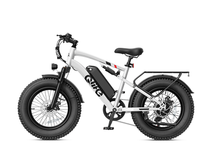 Racer 20x4.0'' Fat Tire 2.0 Electric Bike, With Fenders & Rear Rack, White
