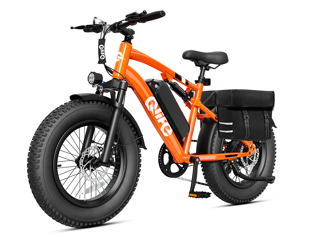 Racer 20x4.0'' Fat Tire 2.0 Electric Bike, With Pannier Bag, Orange