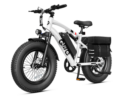 Racer 20x4.0'' Fat Tire 2.0 Electric Bike, With Pannier Bag, White