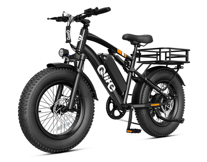 Racer 20x4.0'' Fat Tire 2.0 Electric Bike, With Rear Bike Basket, Black