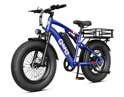 Racer 20x4.0'' Fat Tire 2.0 Electric Bike, With Rear Bike Basket, Navy