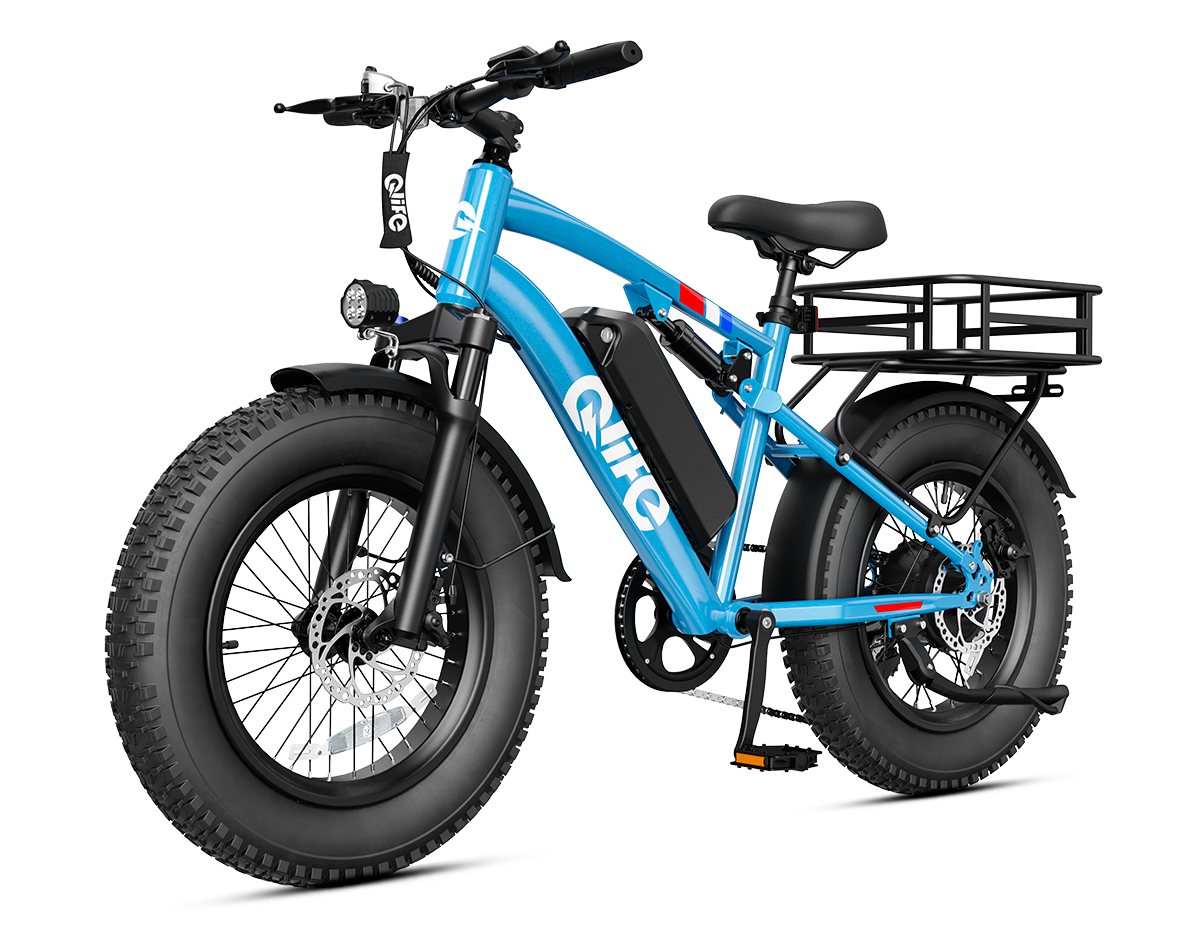 Racer 20x4.0'' Fat Tire 2.0 Electric Bike, With Rear Bike Basket, Ocean Teal