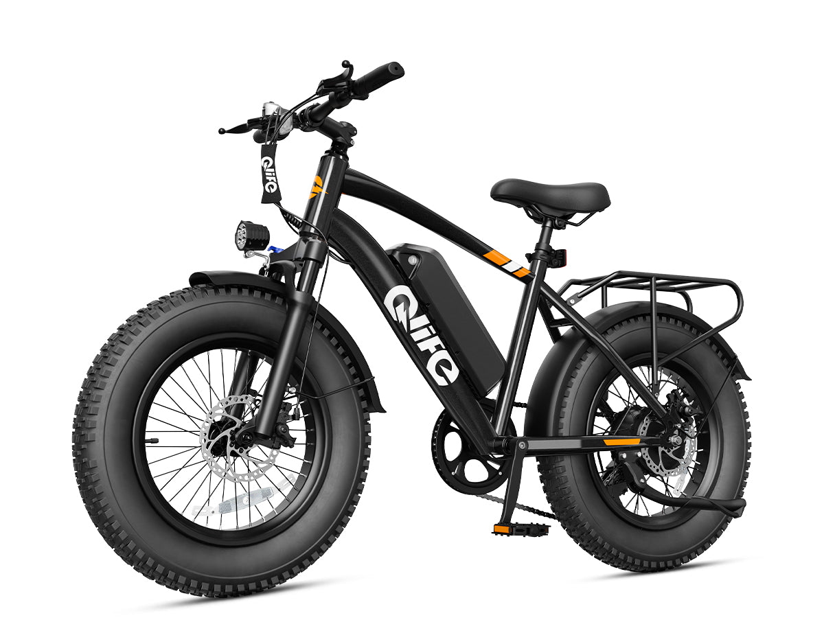 Racer 20x4.0'' Fat Tire Electric Bike For Adults, With Fenders & Rear Rack, Black 2