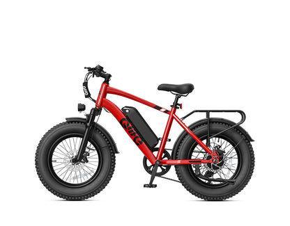 Racer 20x4.0'' Fat Tire Electric Bike For Adults, With Fenders & Rear Rack, Red