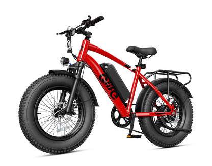 Racer 20x4.0'' Fat Tire Electric Bike For Adults, With Fenders & Rear Rack, Red 2