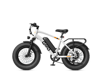 Racer 20x4.0'' Fat Tire Electric Bike For Adults, With Fenders & Rear Rack, White