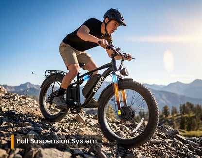 Racer Max Dual Motor 26x4.0'' Fat Tire Electric Bike for Adults, Full Suspension System