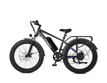 Racer Plus 26x4.0'' Fat Tire Electric Bike For Adults, With Fenders & Rear Rack, Black