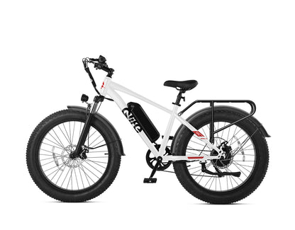 Racer Plus 26x4.0'' Fat Tire Electric Bike For Adults, With Fenders & Rear Rack, White 2