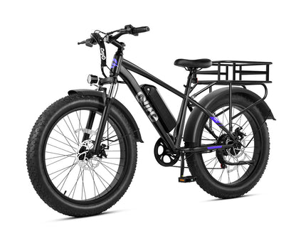 Racer Plus 26x4.0'' Fat Tire Electric Bike For Adults, With Rear Bike Basket, Black
