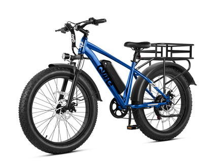 Racer Plus 26x4.0'' Fat Tire Electric Bike For Adults, With Rear Bike Basket, Blue 3