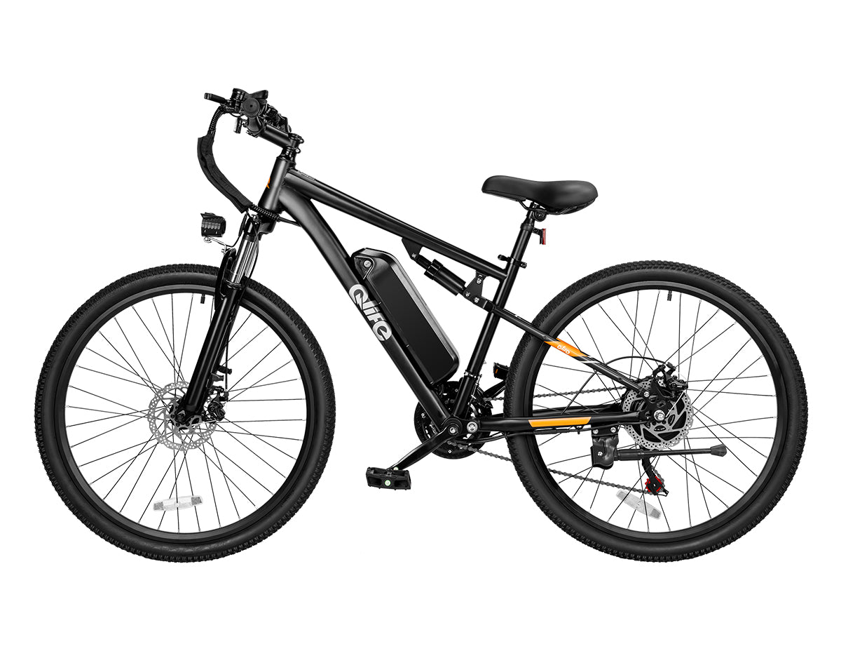 Racer Ultra 27.5'' Full-Suspension Mountain eBike for Adults, Standard, Black