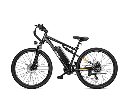 Racer Ultra Step-Over Full-Suspension Mountain eBike for Adults, Standard, Black