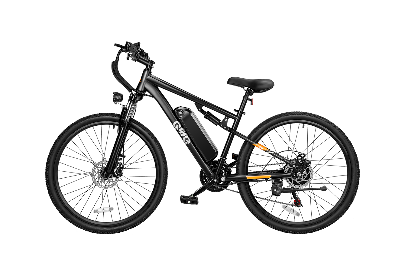 Racer Ultra Step-Over Full-Suspension Mountain eBike for Adults, Standard, Black 6