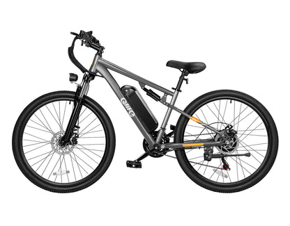 Racer Ultra Step-Over Full-Suspension Mountain eBike for Adults, Standard, Grey