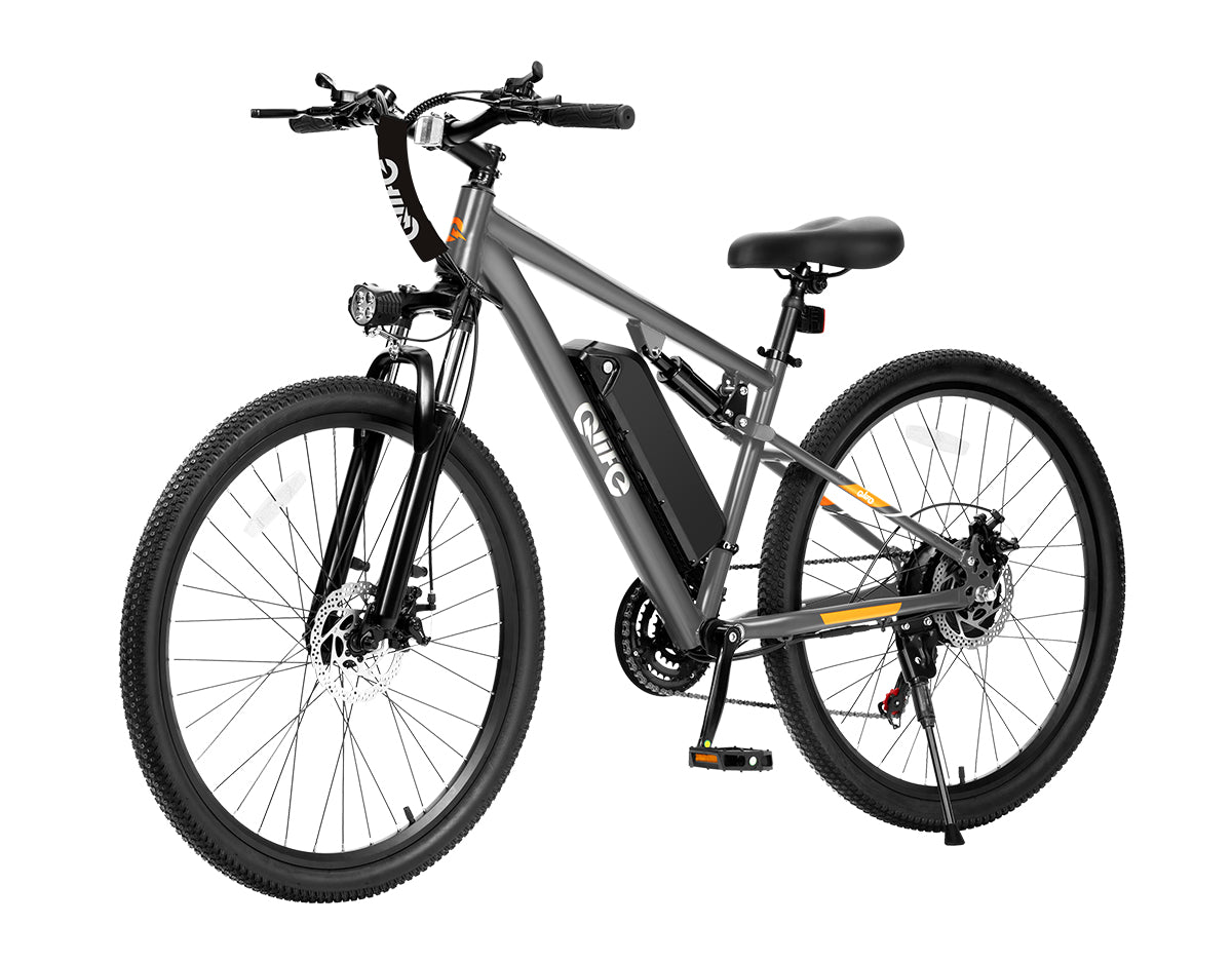 Racer Ultra Step-Over Full-Suspension Mountain eBike for Adults, Standard, Grey 2
