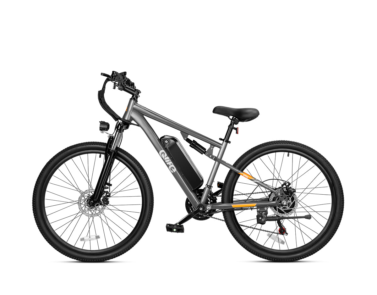 Racer Ultra Step-Over Full-Suspension Mountain eBike for Adults, Standard, Grey 3