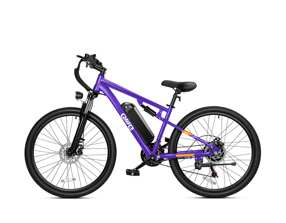 Racer Ultra Step-Over Full-Suspension Mountain eBike for Adults, Standard, Purple 3