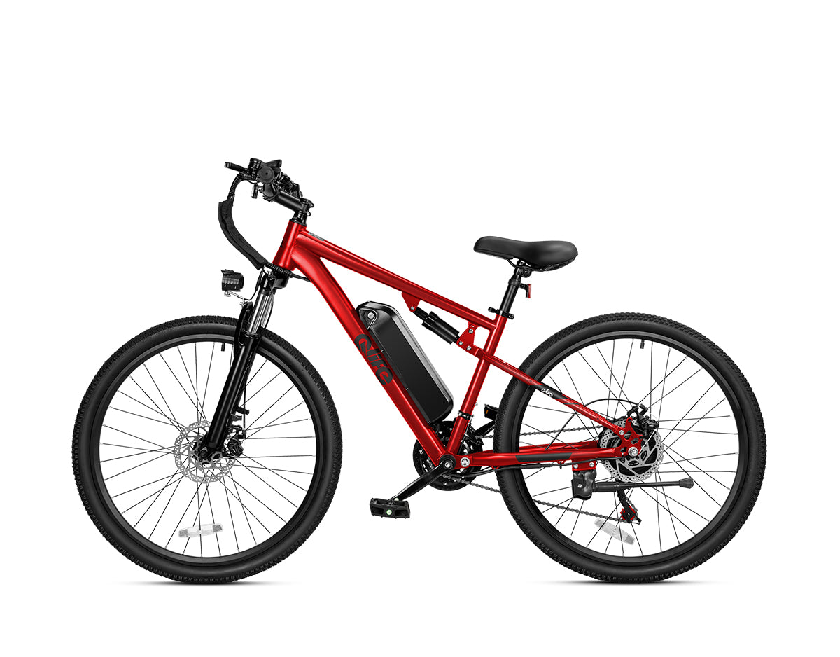 Racer Ultra Step-Over Full-Suspension Mountain eBike for Adults, Standard, Red 3