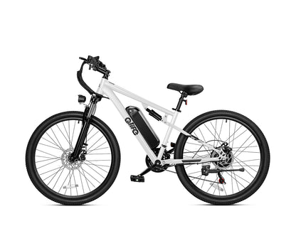 Racer Ultra Step-Over Full-Suspension Mountain eBike for Adults, Standard, White 3
