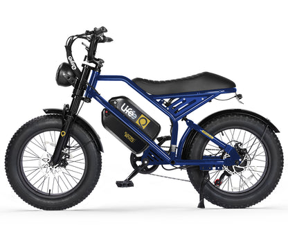 Spark 20x4.0"  Moped-Style  E-Bike, Dual Battery, Blue