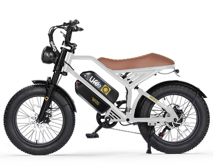 Spark 20x4.0"  Moped-Style  E-Bike, Dual Battery, White