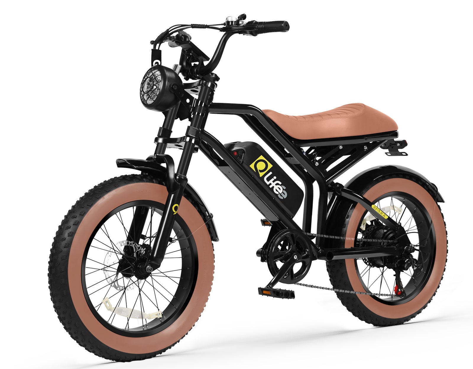Spark 20x4.0"  Moped-Style  E-Bike, Standard, Brown 2