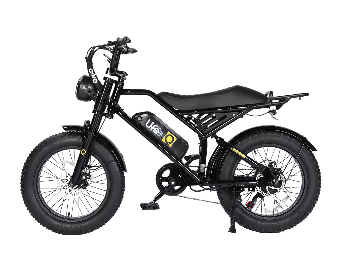 Spark 20x4.0"  Moped-Style  E-Bike, With Rear Rack, Black