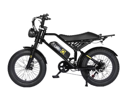 Spark 20x4.0"  Moped-Style  E-Bike, With Rear Rack, Black
