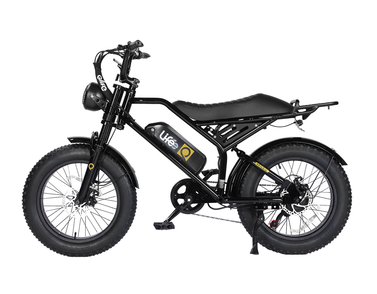 Spark 20x4.0"  Moped-Style  E-Bike, With Rear Rack, Black 1