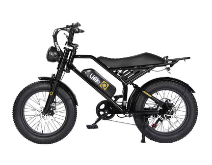 Spark 20x4.0"  Moped-Style  E-Bike, With Rear Rack, Black 1