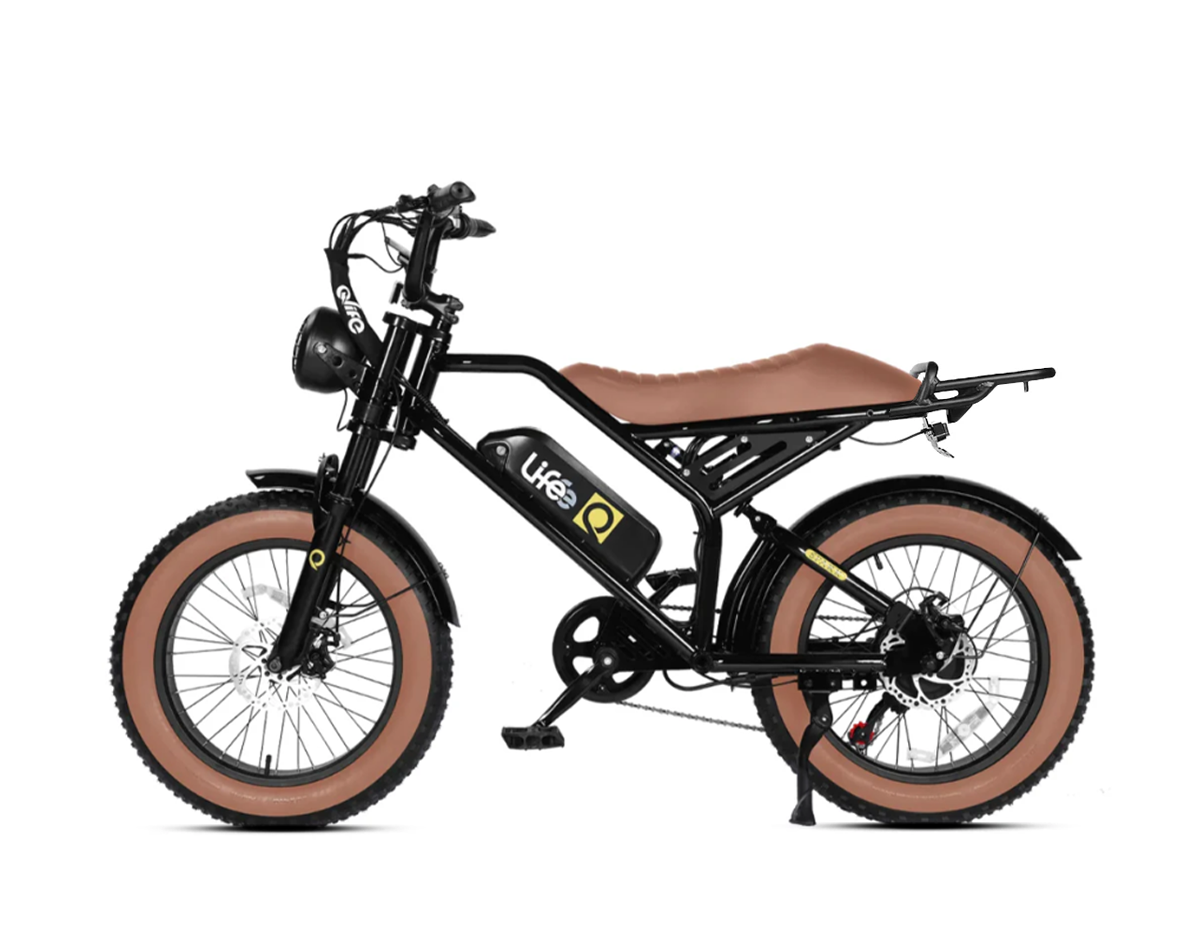 Spark 20x4.0"  Moped-Style  E-Bike, With Rear Rack, Brown 2