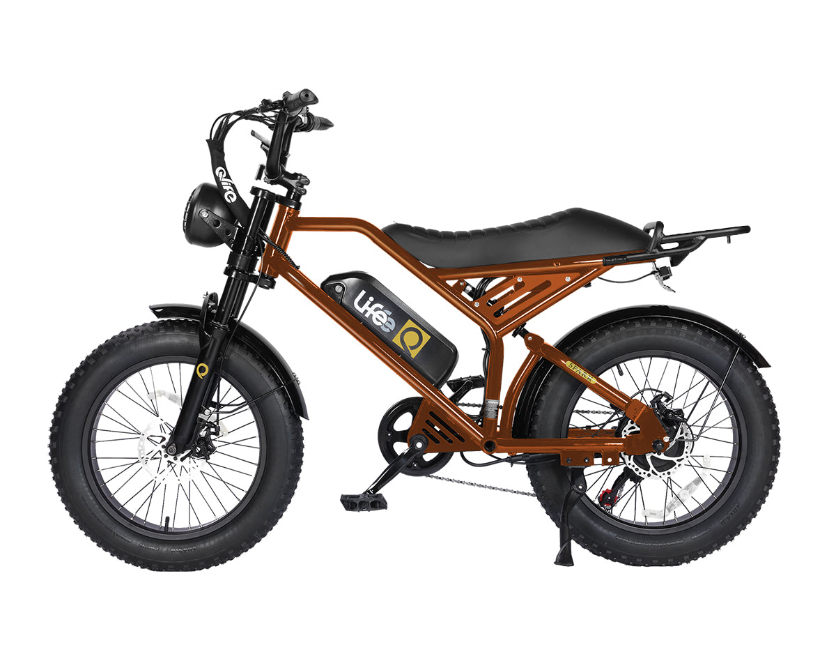 Spark 20x4.0"  Moped-Style  E-Bike, With Rear Rack, Copper