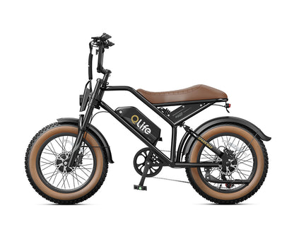 Spark Max Dual Motor 20x4.0" Hydraulic Brakes Moped-Style E-Bike, standard, brown