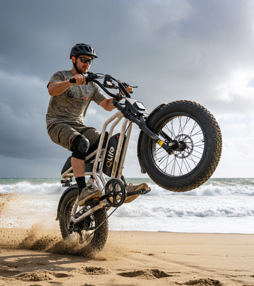 Spark Plus 20x4.0" Hydraulic Brakes Moped-Style E-Bike, Lifestyle Image 3
