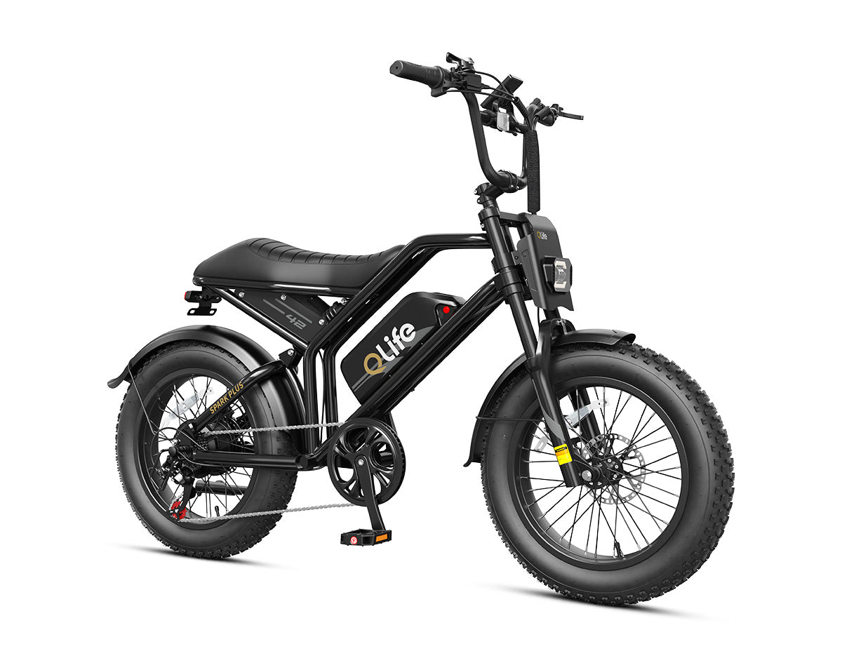 Spark Plus 20x4.0" Hydraulic Brakes Moped-Style E-Bike, Standard, Black 3