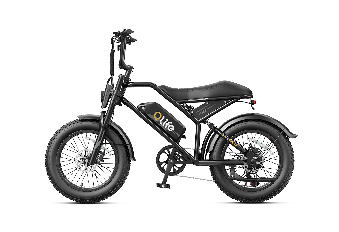 Spark Plus 20x4.0" Hydraulic Brakes Moped-Style E-Bike, Standard, Black 5