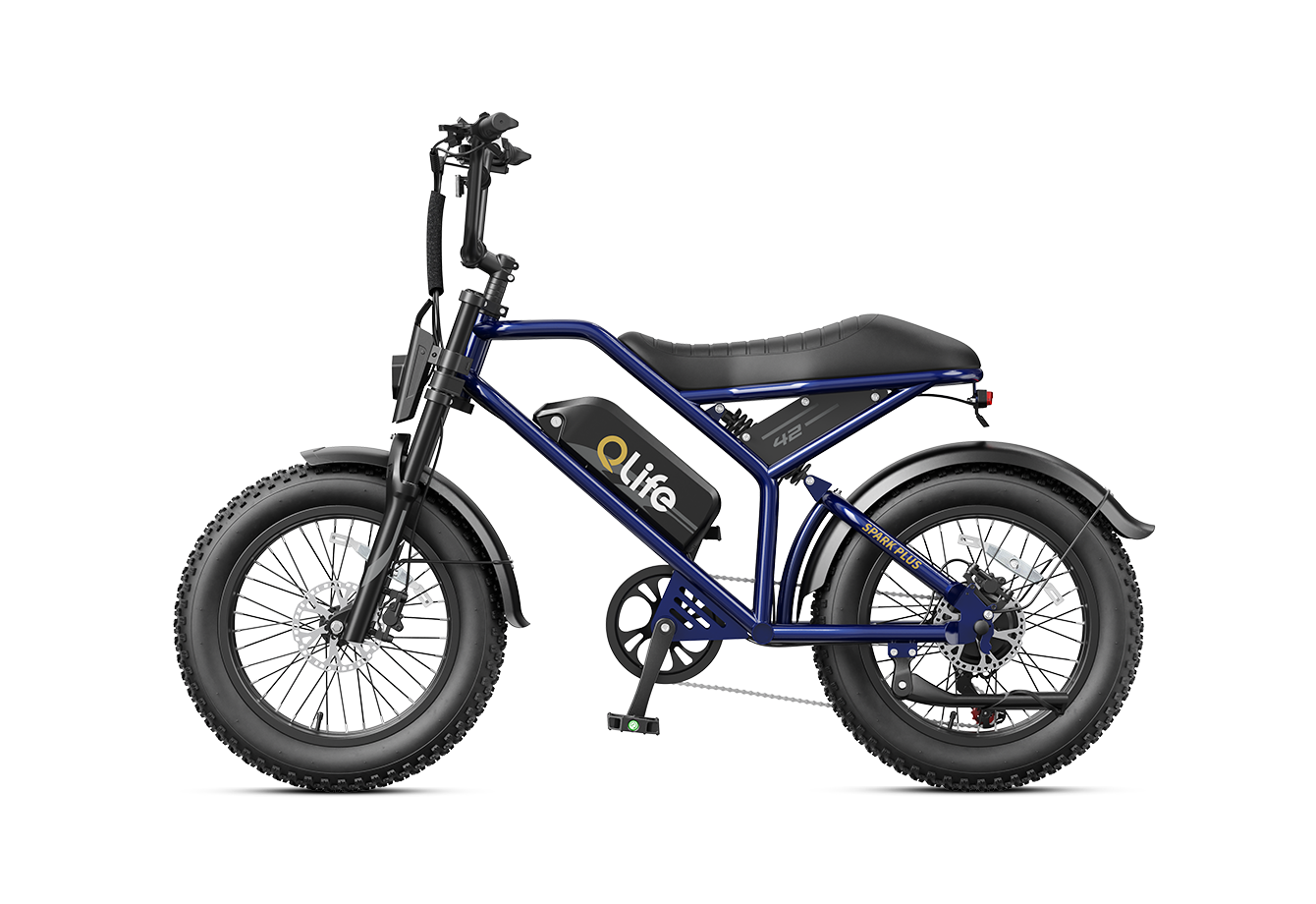 Spark Plus 20x4.0" Hydraulic Brakes Moped-Style E-Bike, Standard, Blue 2