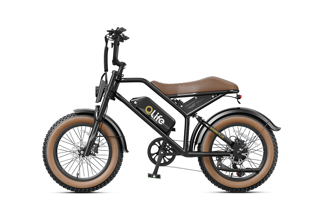 Spark Plus 20x4.0" Hydraulic Brakes Moped-Style E-Bike, Standard, Brown 2