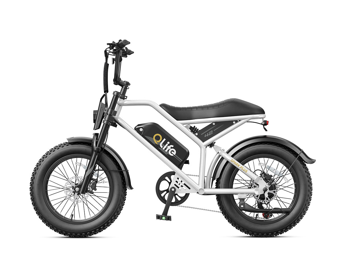 Spark Plus 20x4.0" Hydraulic Brakes Moped-Style E-Bike, Standard, White