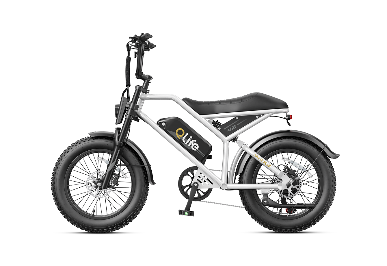 Spark Plus 20x4.0" Hydraulic Brakes Moped-Style E-Bike, Standard, White 2