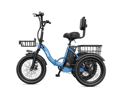 Triker 2.0 Electric Trike – Upgraded 3 Wheel Folding E-Bike, Bike, Blue