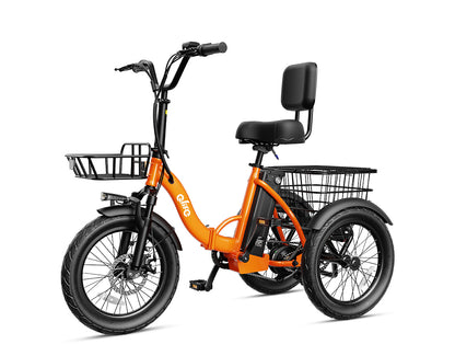 Triker 2.0 Electric Trike – Upgraded 3 Wheel Folding E-Bike, Bike, Orange