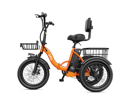 Triker 2.0 Electric Trike – Upgraded 3 Wheel Folding E-Bike, Standard, Orange